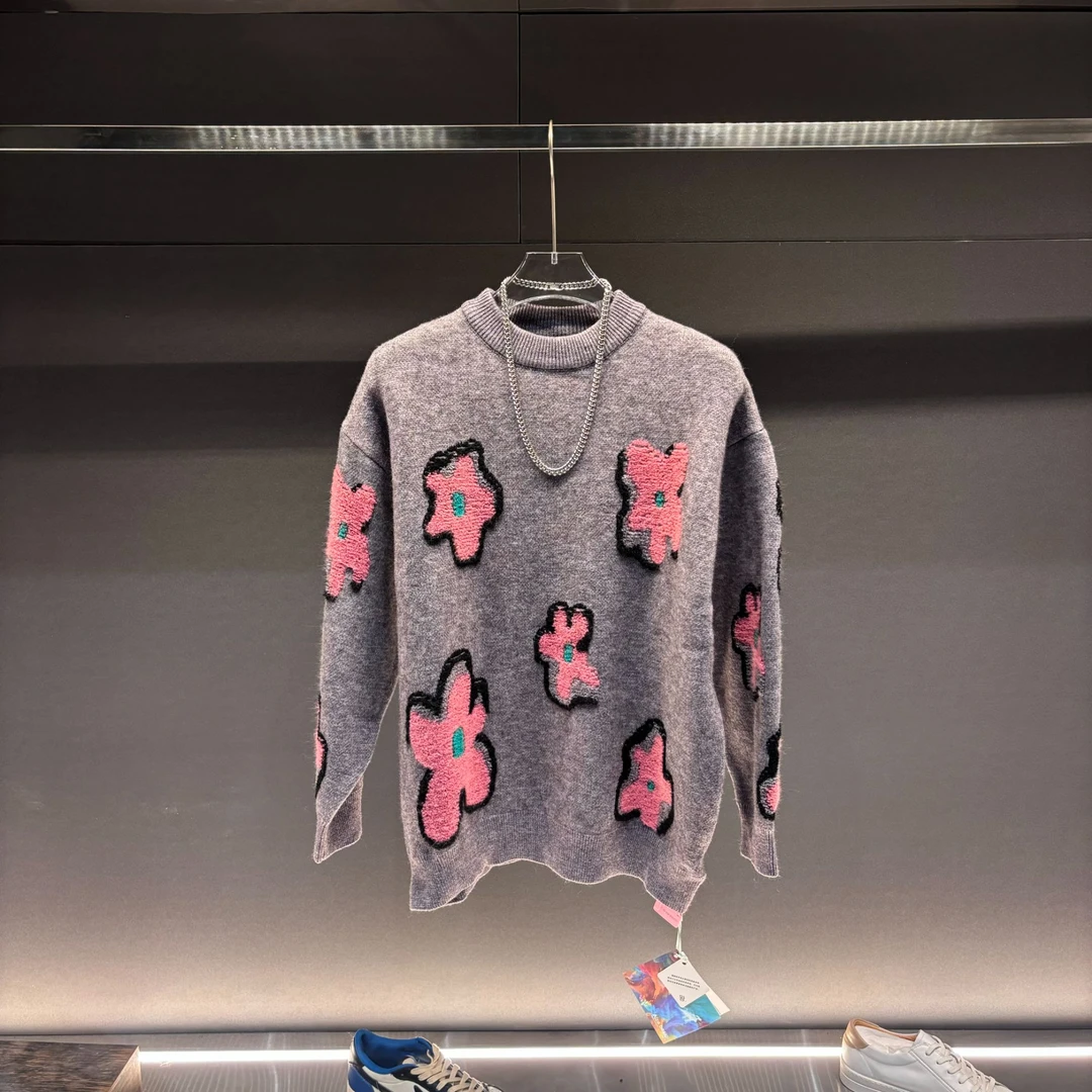 冬季针织衫圆领百搭潮流毛衣情侣宽松休闲长袖单件上衣