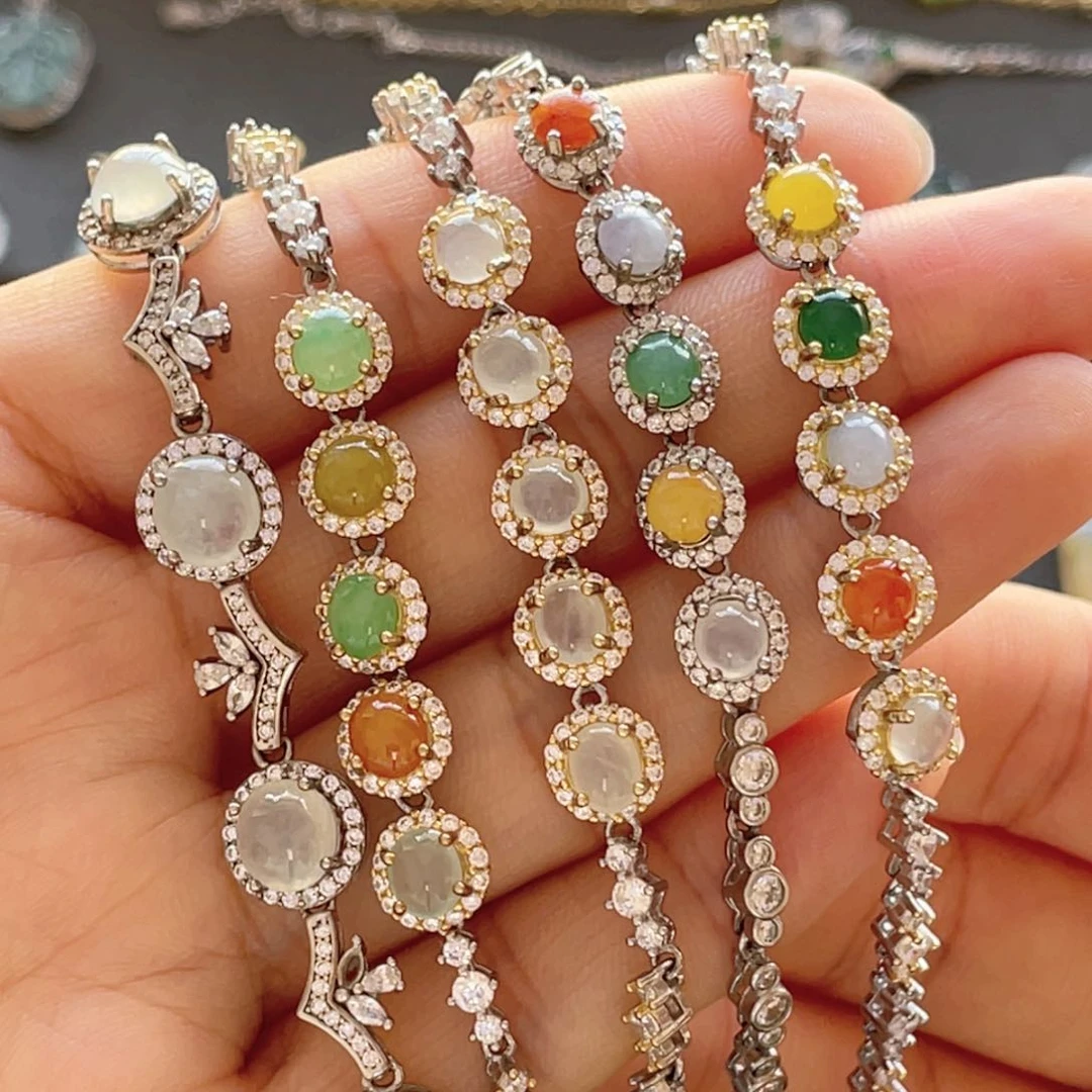 翡翠手链银S925镶嵌福利