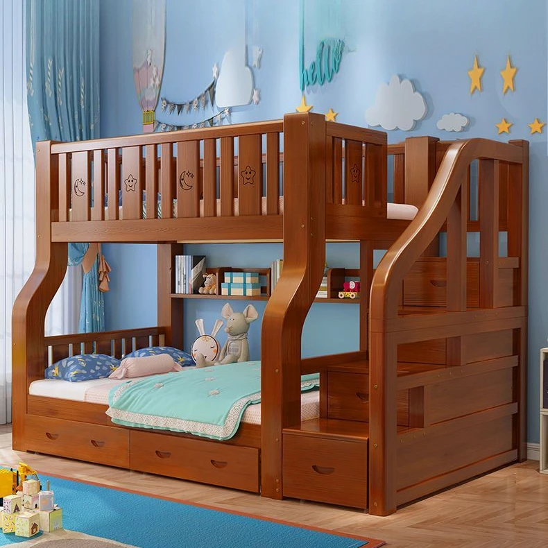 2025年新款实木上下铺床二层成人床儿童床两层床多功能储物上下铺