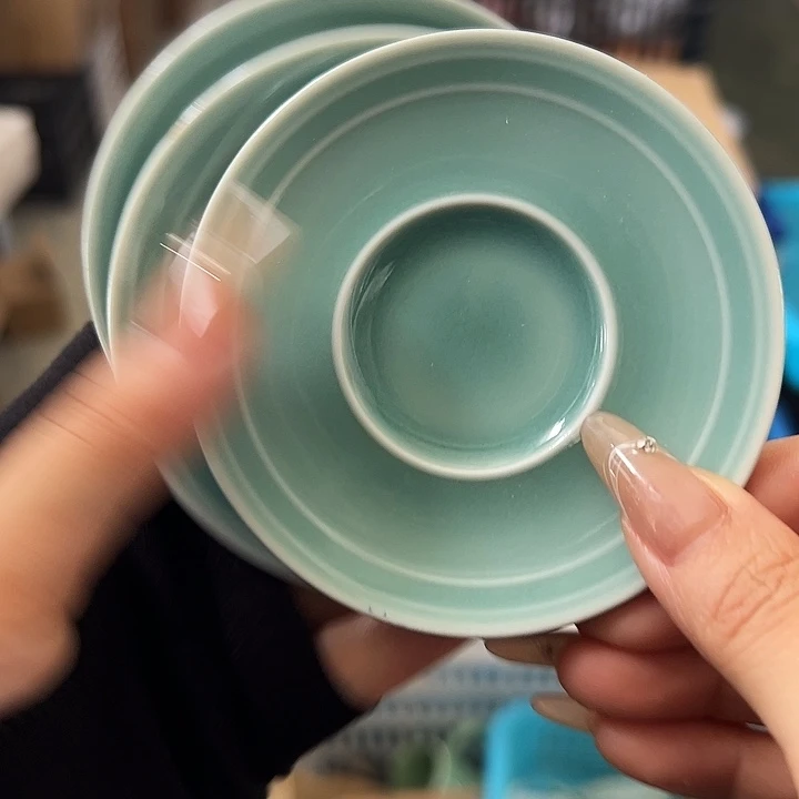 瓷片粉青福利杯垫3个