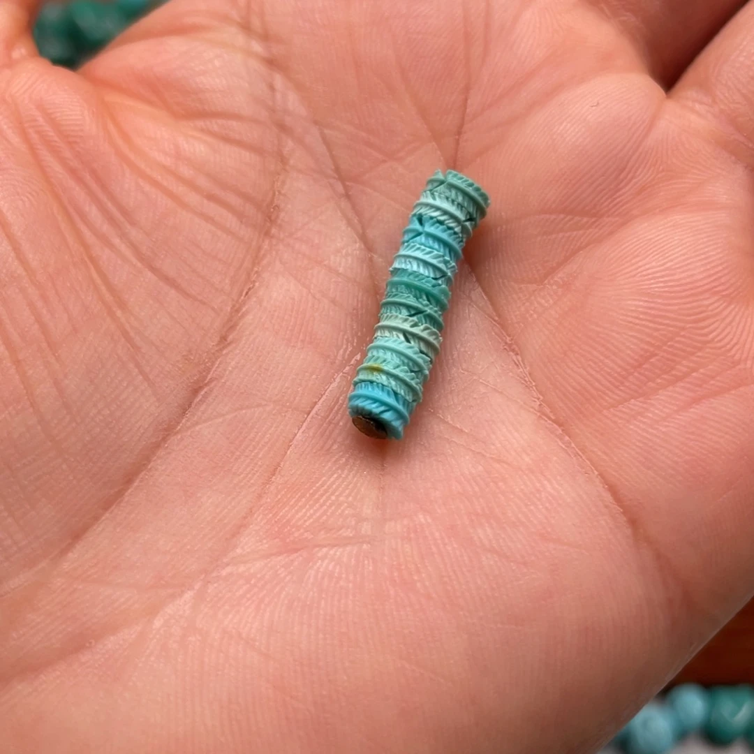 绿松石未镶嵌羽毛直切