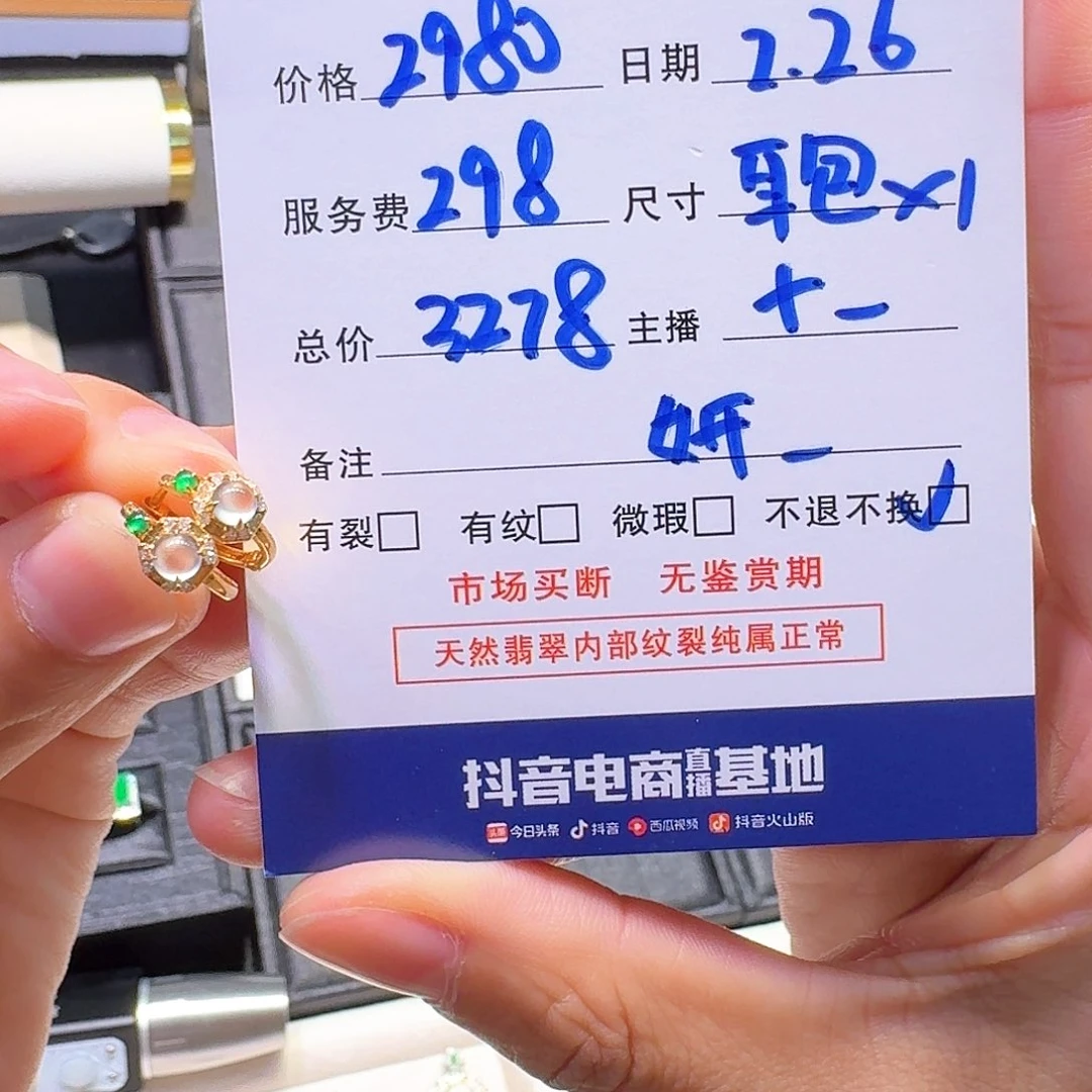 翡翠耳饰18K金镶嵌杨*某