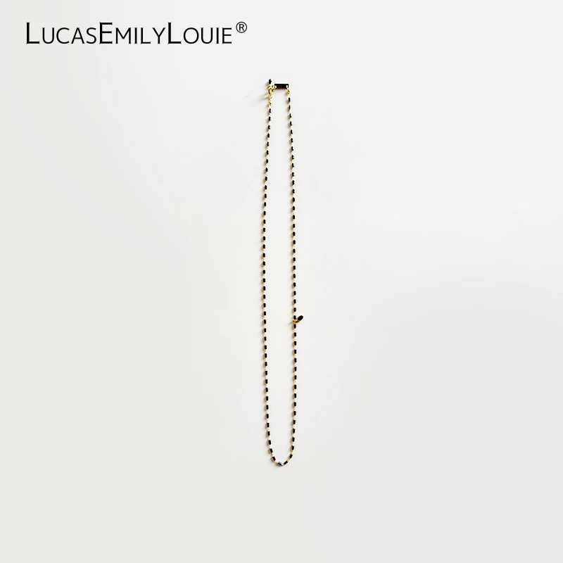 铜合金珐琅项链 LUCASEMILYLOUIE 珐琅滴胶长款项链毛衣链240183