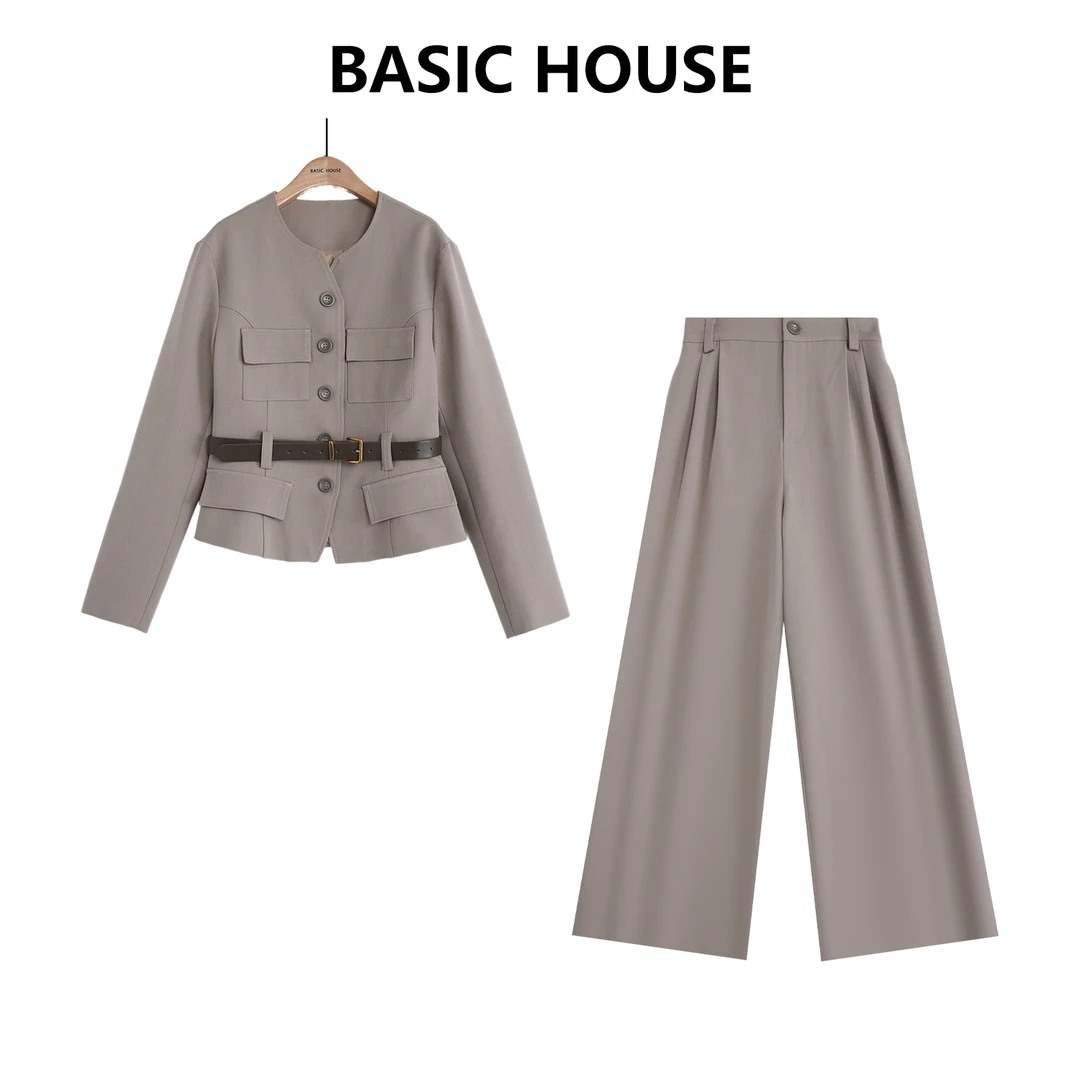 Basic House/百家好春季新款轻奢显瘦高腰气质套装B1335B5FP92