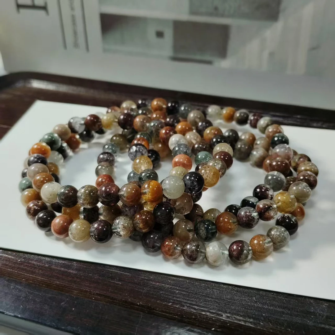 【书记甄选】天然四季幽灵三圈手链 多样性发一件 约7mm XL1912