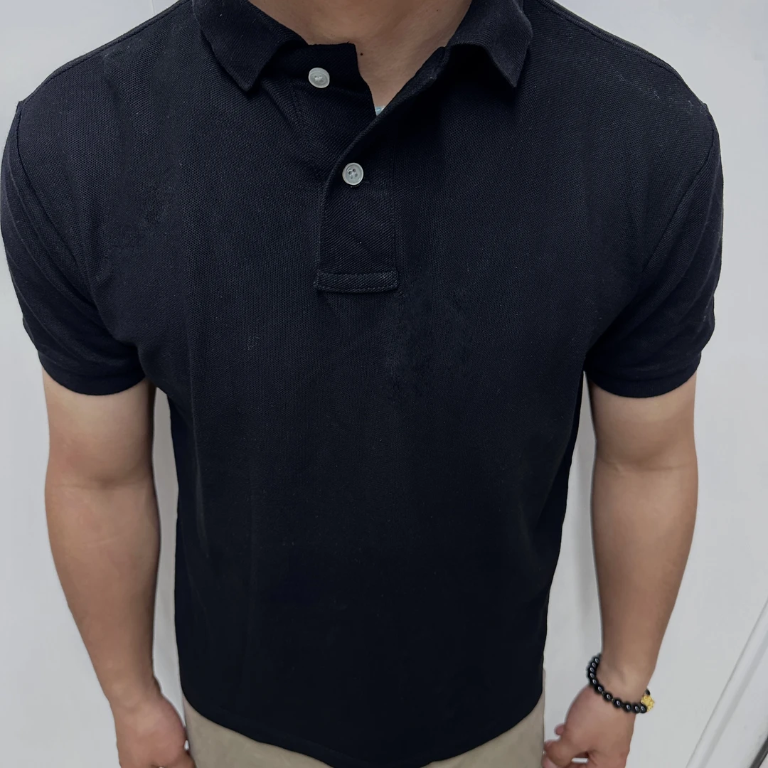 StyleSmithspolo衫纯棉经典黑色透气百搭时尚短袖痞帅慵懒风男装