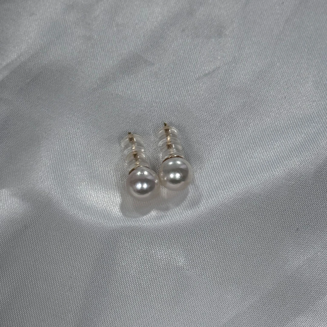 S925银海水Akoya珍珠耳饰7-8MM SS128