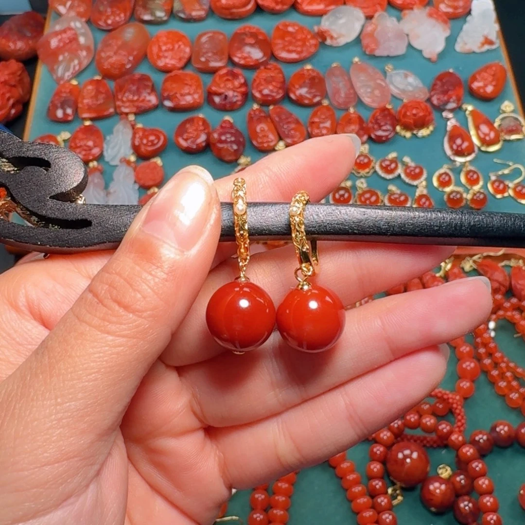 南红玛瑙南红13+银S925镶嵌