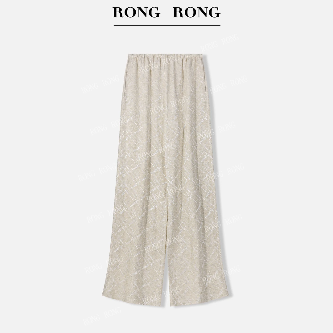 溶溶【极致松弛】RONGRONG 莱赛尔亚麻混纺肌理感直筒休闲裤D-B0019