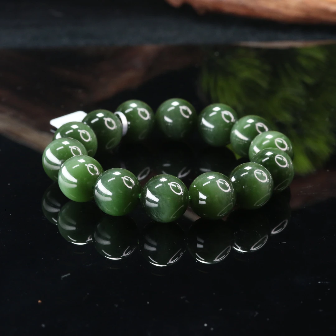 30和田玉碧玉黑猫手串/400247上海嘉禾拍卖