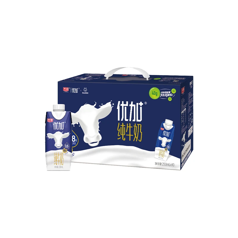 光明优加3.8g蛋白梦幻盖纯牛奶礼盒250ml*10盒