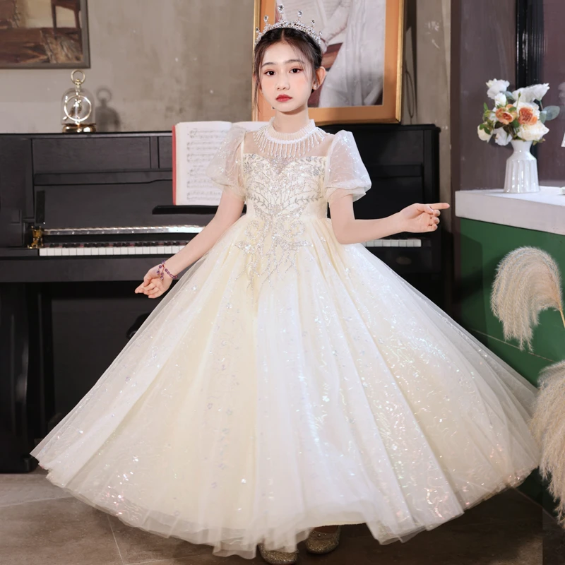 女童公主裙2025秋装新款礼服裙子洋气儿童高级感生日小女孩连衣裙