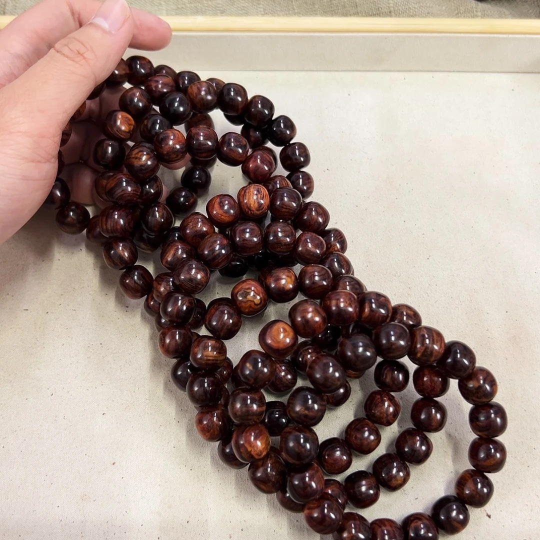 手串/手链黄花梨/降香黄檀13mm桶珠粗抛无胶无腊沉水