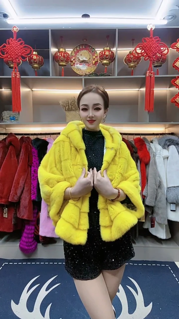 2024新款进口水貂皮草女整貂皮大衣年轻短款连帽真皮时尚外套裘皮