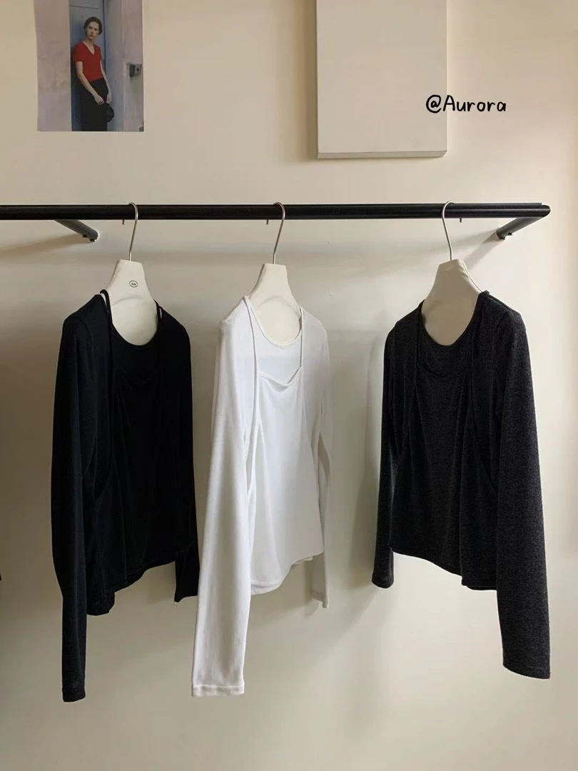 AR@5188 韩系纯色两件套长袖T 2-16