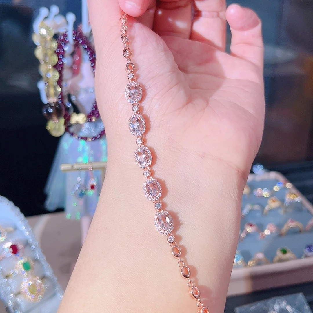 绿柱石手链银S925镶嵌