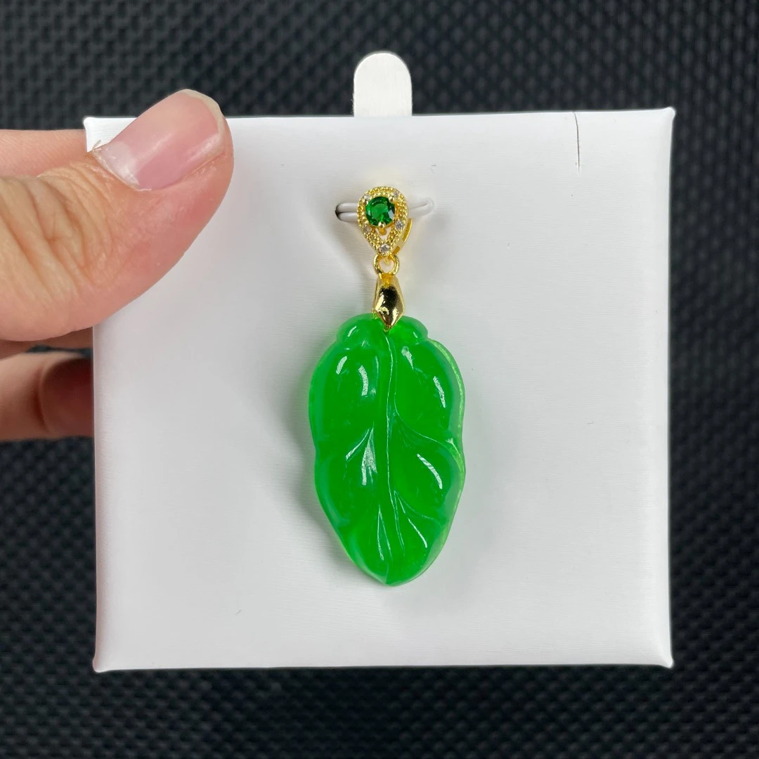 【小杨严选】C403绿叶子吊坠妈妈时尚百搭女款