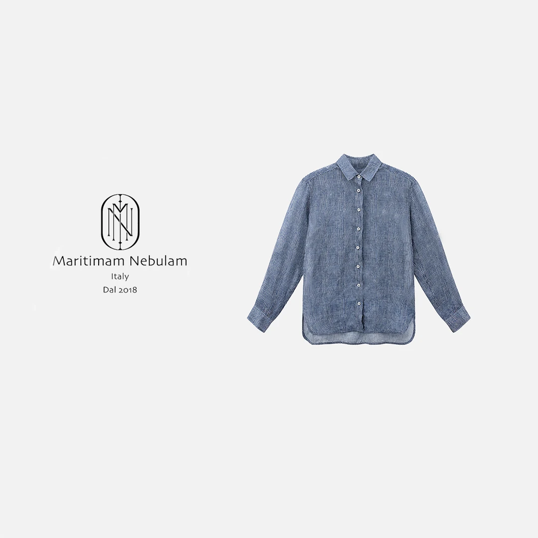 MN气质竖条纹长袖翻领时尚上衣 SZ942