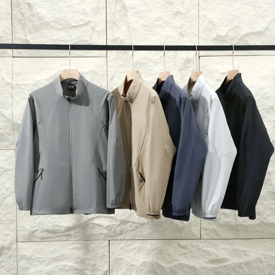 拉链立领夏季男春秋季多口袋长夹克基础大众修身型