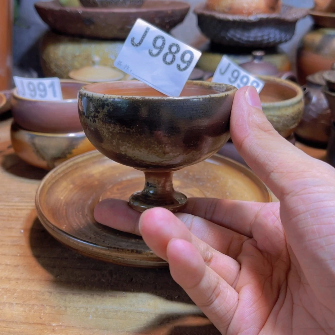 纯手工制作工艺（柴烧）裸烧纯手工制作柴烧杯989