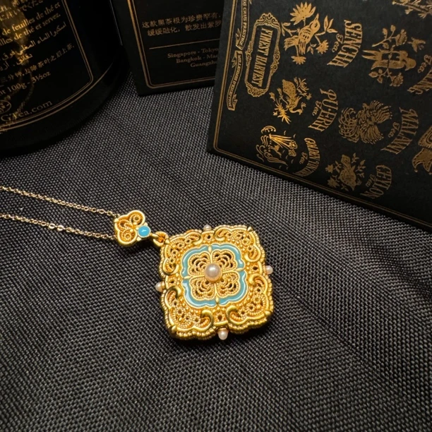 铜合金项链 2025 新中式 幸运锁项链