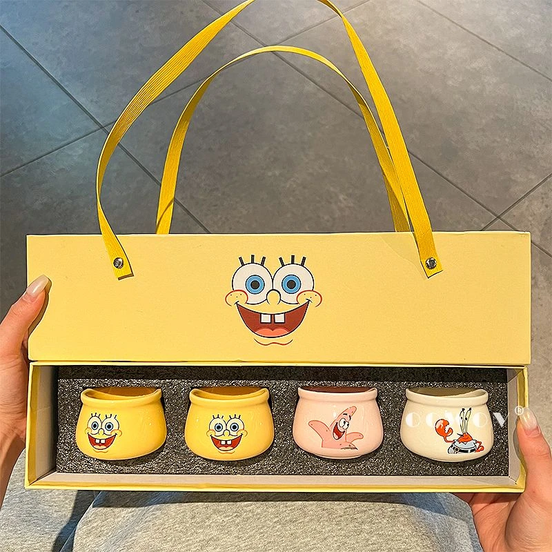 海绵宝宝联名茶杯礼盒装2025新款高颜值办公室家用陶瓷茶杯伴手礼