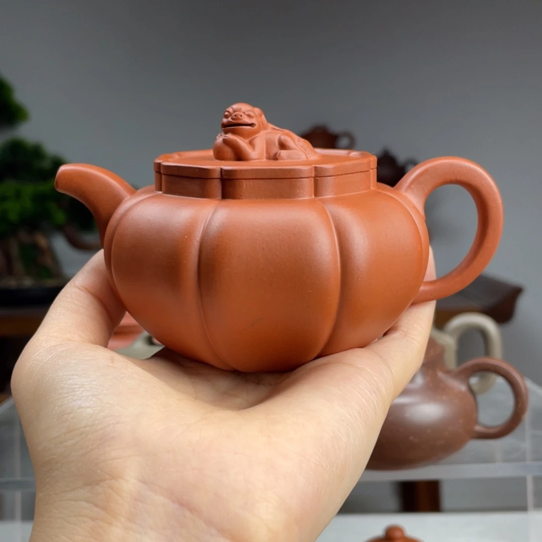 【闪购商品】茶壶紫砂勝**子生料朱泥狮球容量200cc
