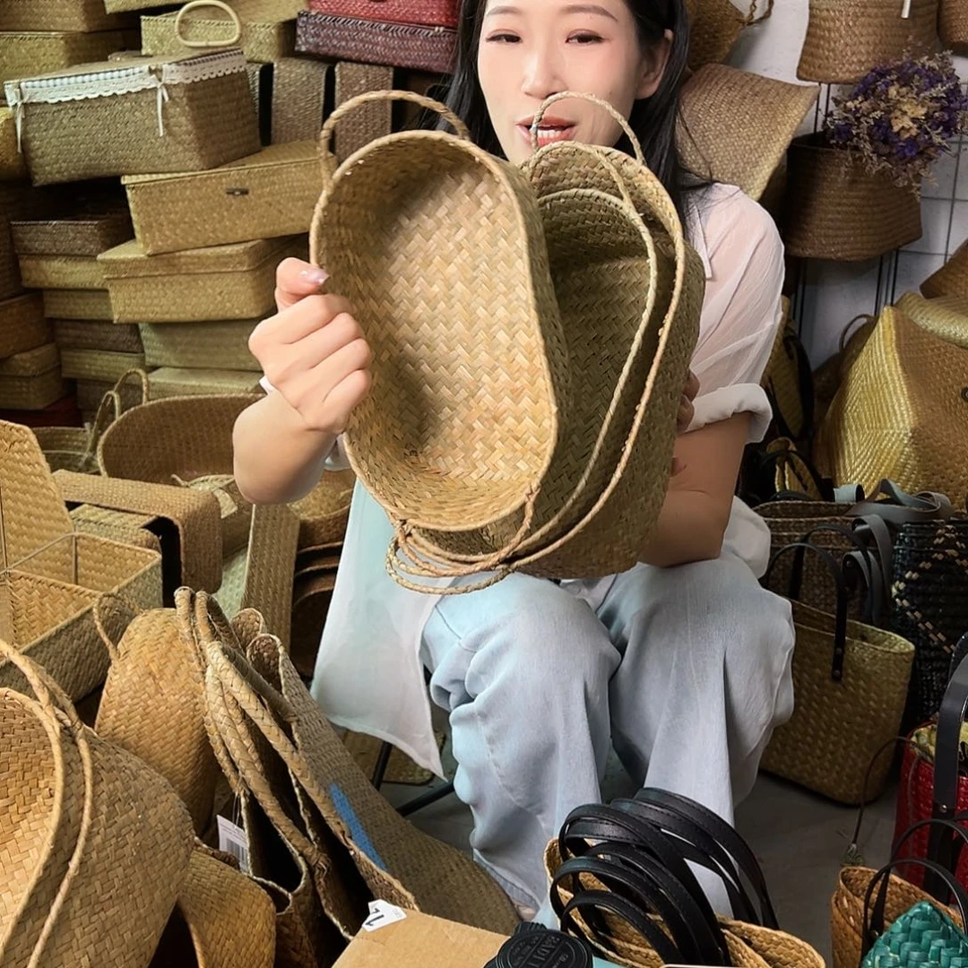 编织带草编包/草编收纳盒微瑕疵