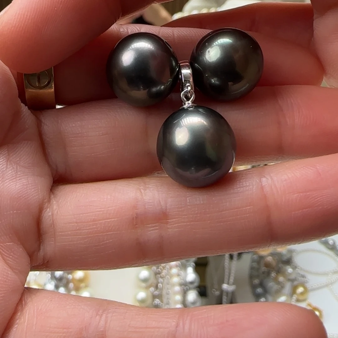 海水珍珠耳饰银S925镶嵌小*仔套装