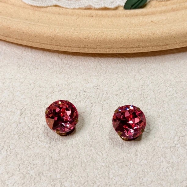 铜合金玻璃耳饰 【六六中古】孤品复古耳夹th8077