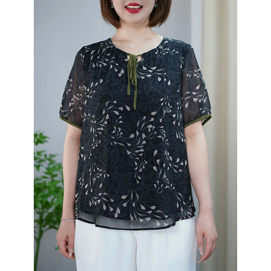 减龄百搭小衫休闲衣服胖mm加宽加大码妈妈女装洋气质T恤短袖上衣