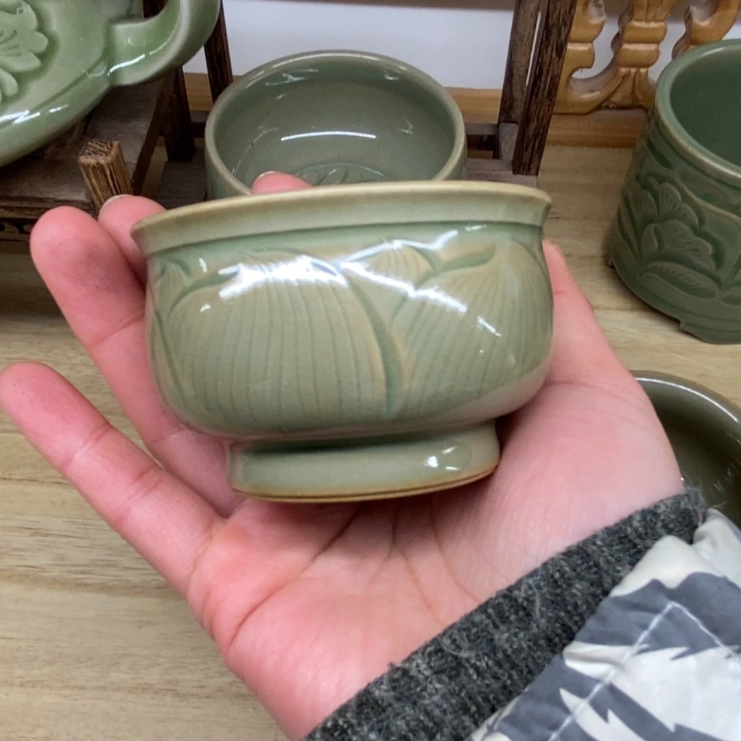 瓷片手工主人杯内外双刻