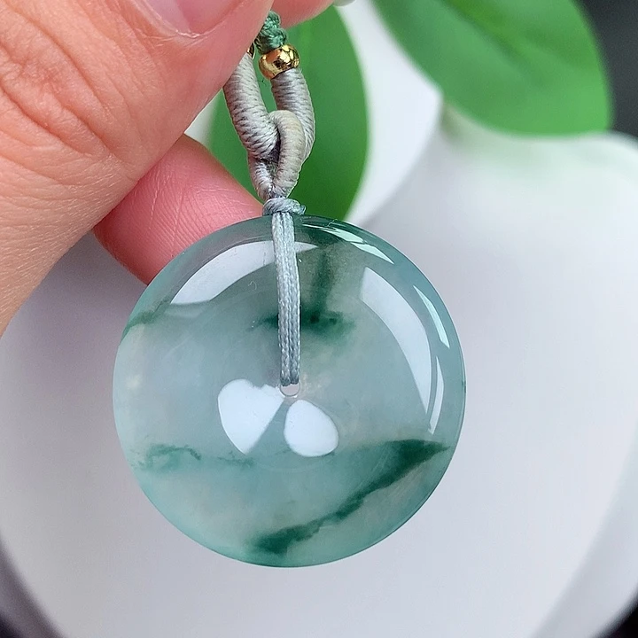 颈饰未镶嵌翡翠平安扣 28.9x5.2mm