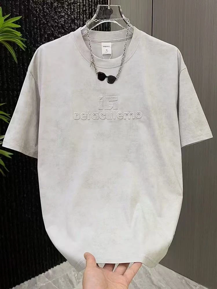 伊家夏季免烫处理免烫短袖男士T恤圆领时尚上衣潮流67967