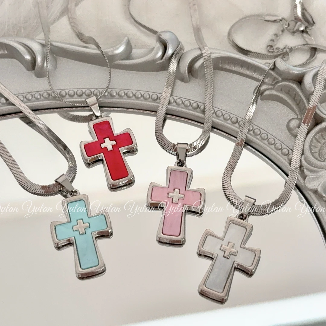 钛钢项链 十字架项链设计感情侣锁骨链精致简约轻奢钛钢高级感