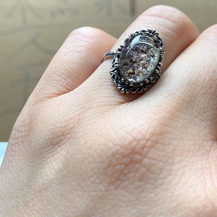 水晶水晶戒指银S925镶嵌