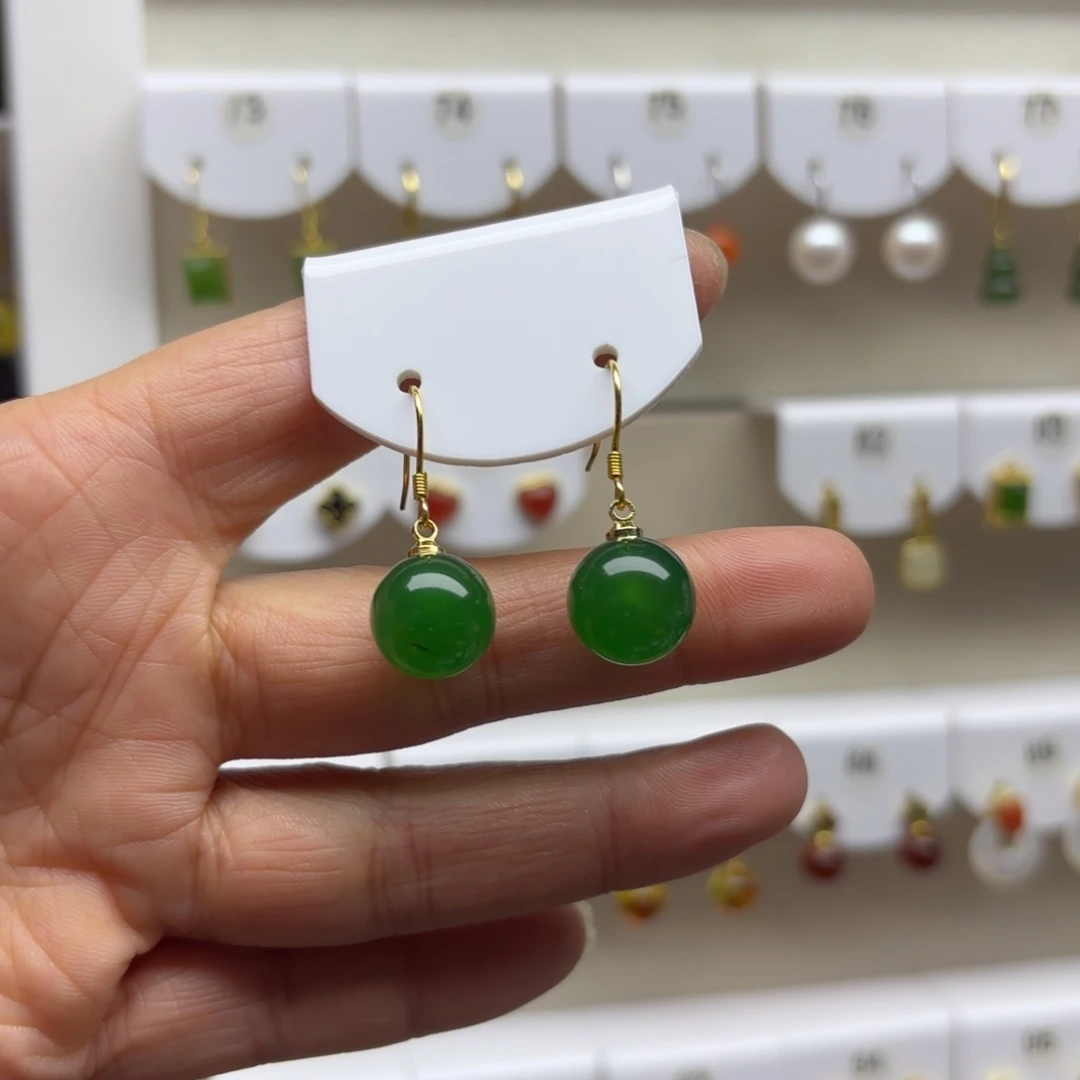 玛瑙/玉髓银S925镶嵌耳饰