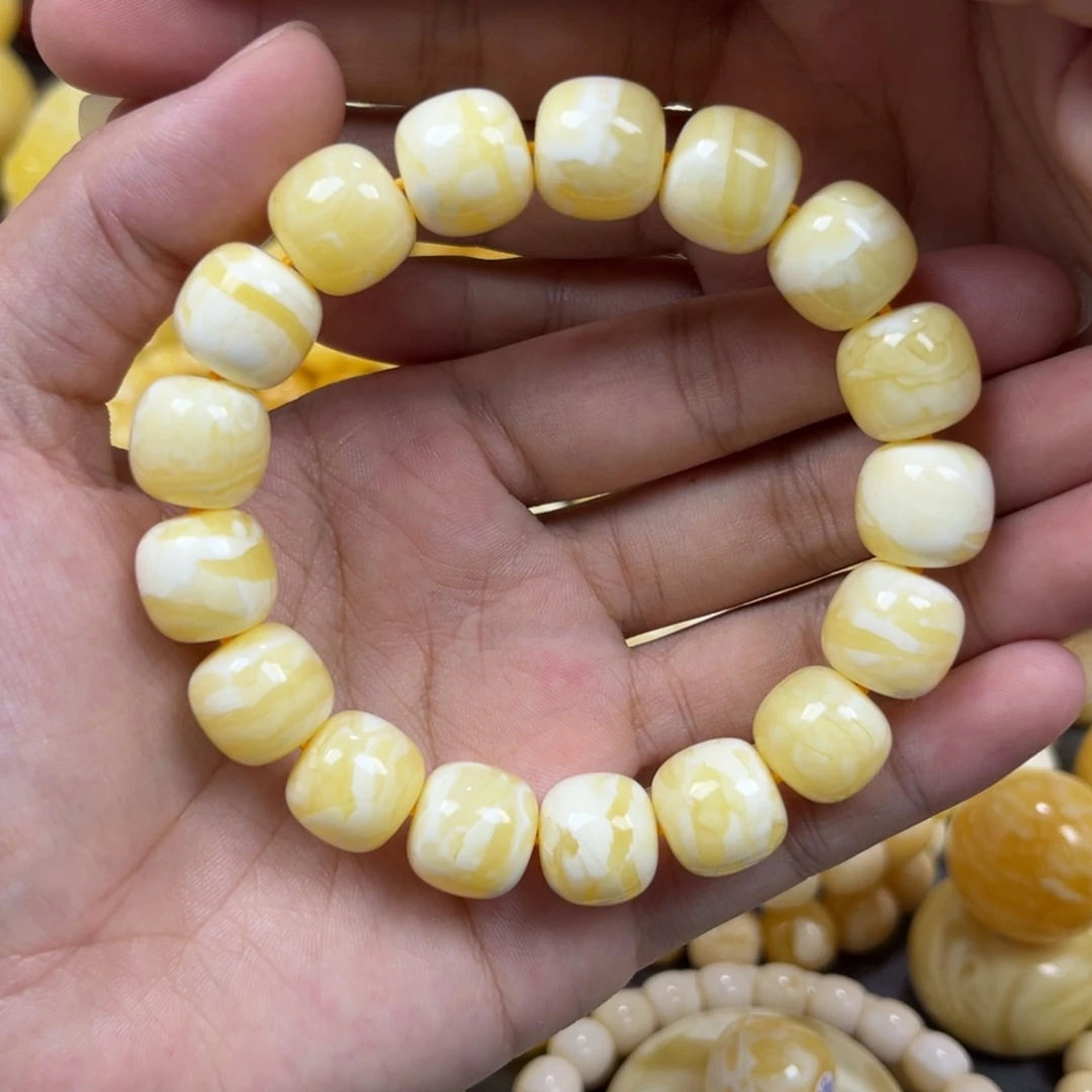琥珀未镶嵌手串同料老邢手串13mm