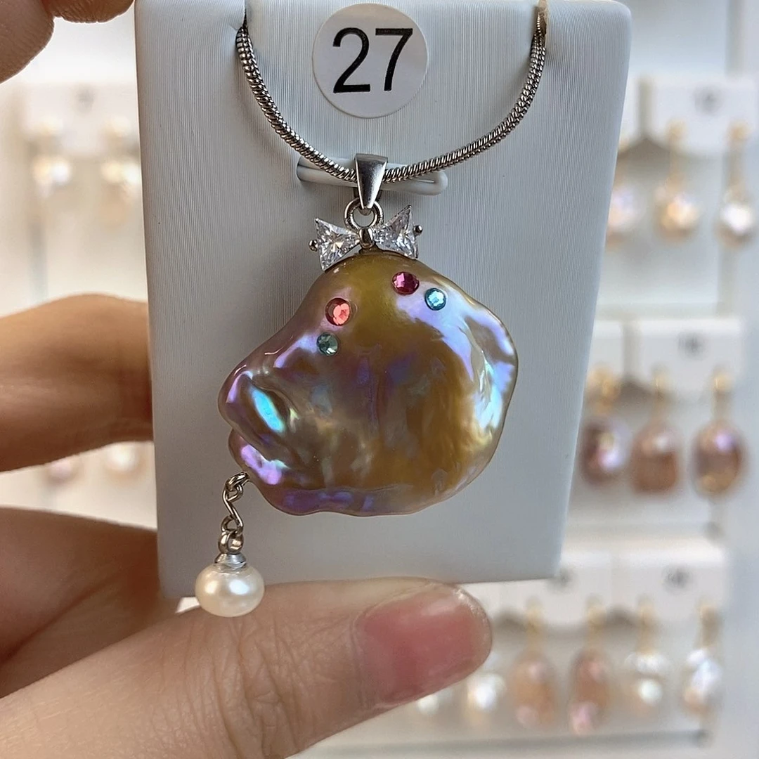 淡水珍珠颈饰合金可***豆