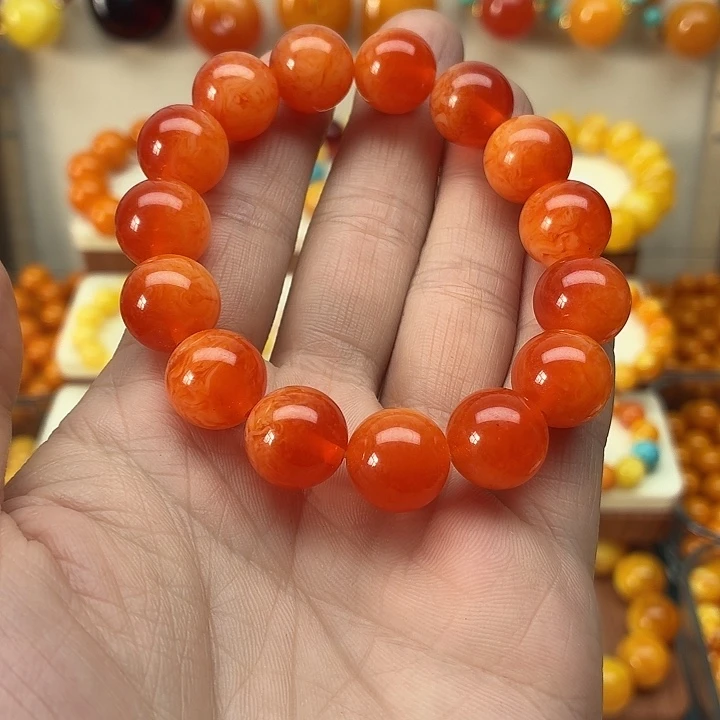 竹***心非金属蜜糖红色素串搭配一条