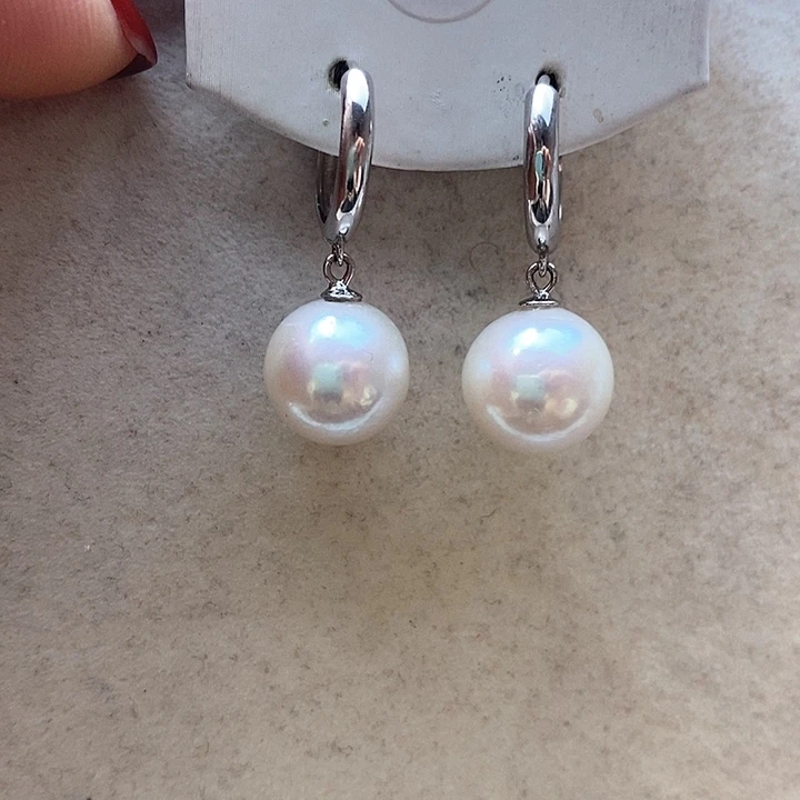 淡水珍珠耳饰银S925镶嵌