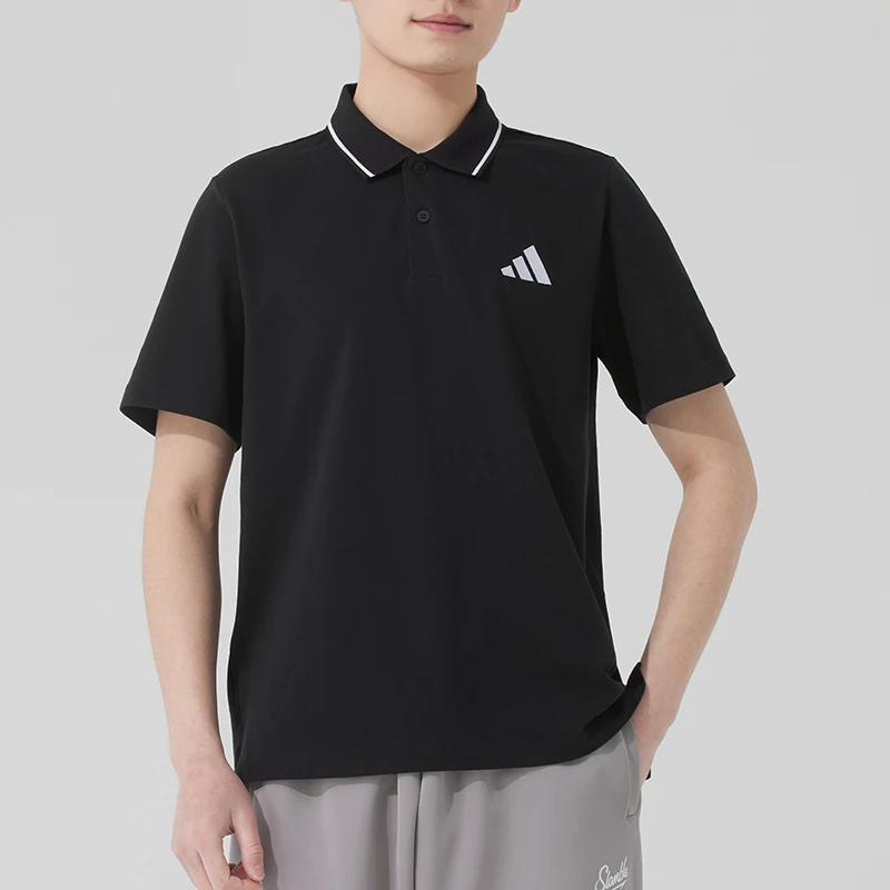【流光风】阿迪达斯短袖T恤男装2025新款运动服跑步POLO衫 JE9023