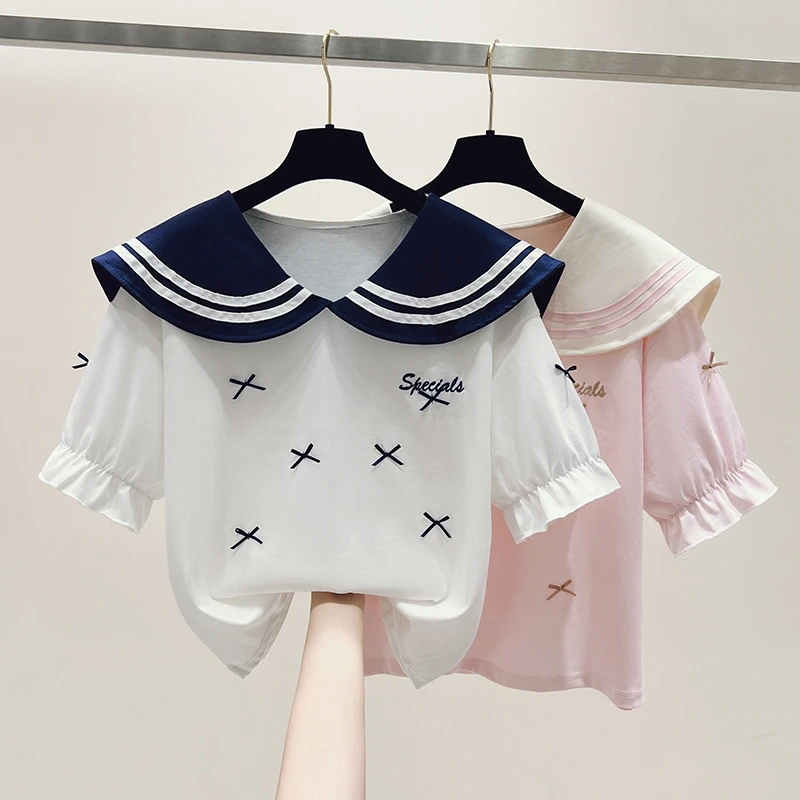 女大童短袖t恤夏季12-15岁初中学生13少女孩韩版甜美显瘦宽松上衣