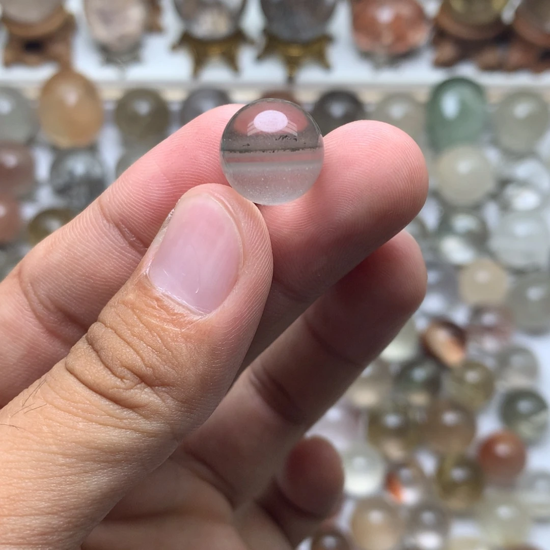 未镶嵌珠宝半成品水晶绿幽灵球