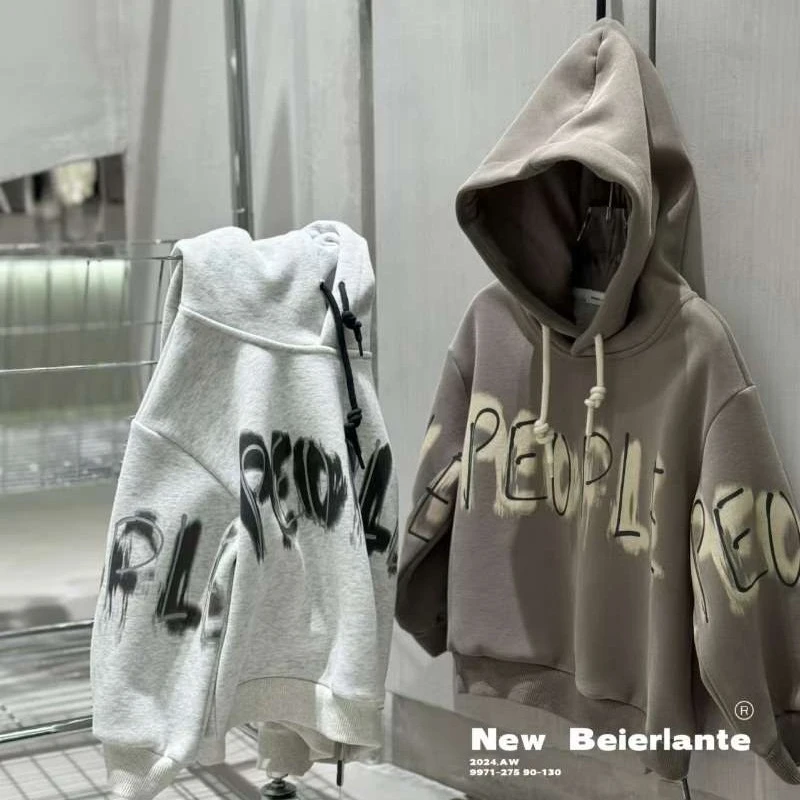 【衣乐】韩版潮款男女宝加绒字母卫衣秋冬潮酷洋气百搭款