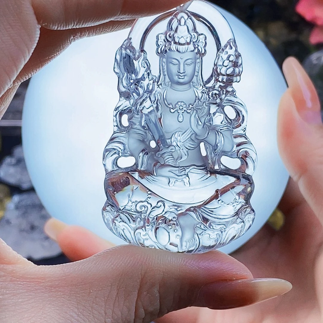 雪***产颈饰未镶嵌水晶吊坠