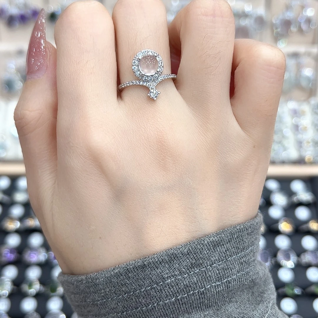 长石玉银S925镶嵌戒指