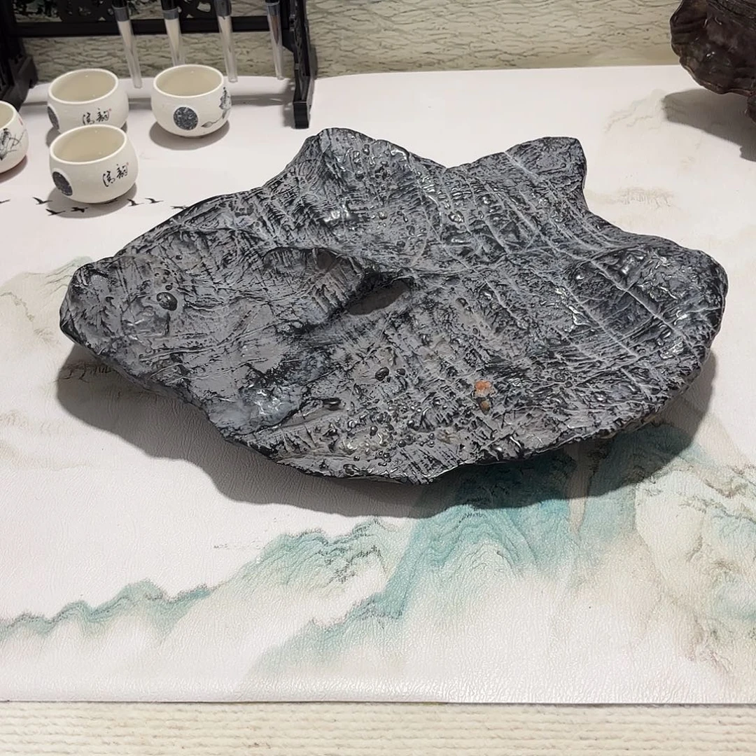 木***书一砚唐灵璧石砚台摆件