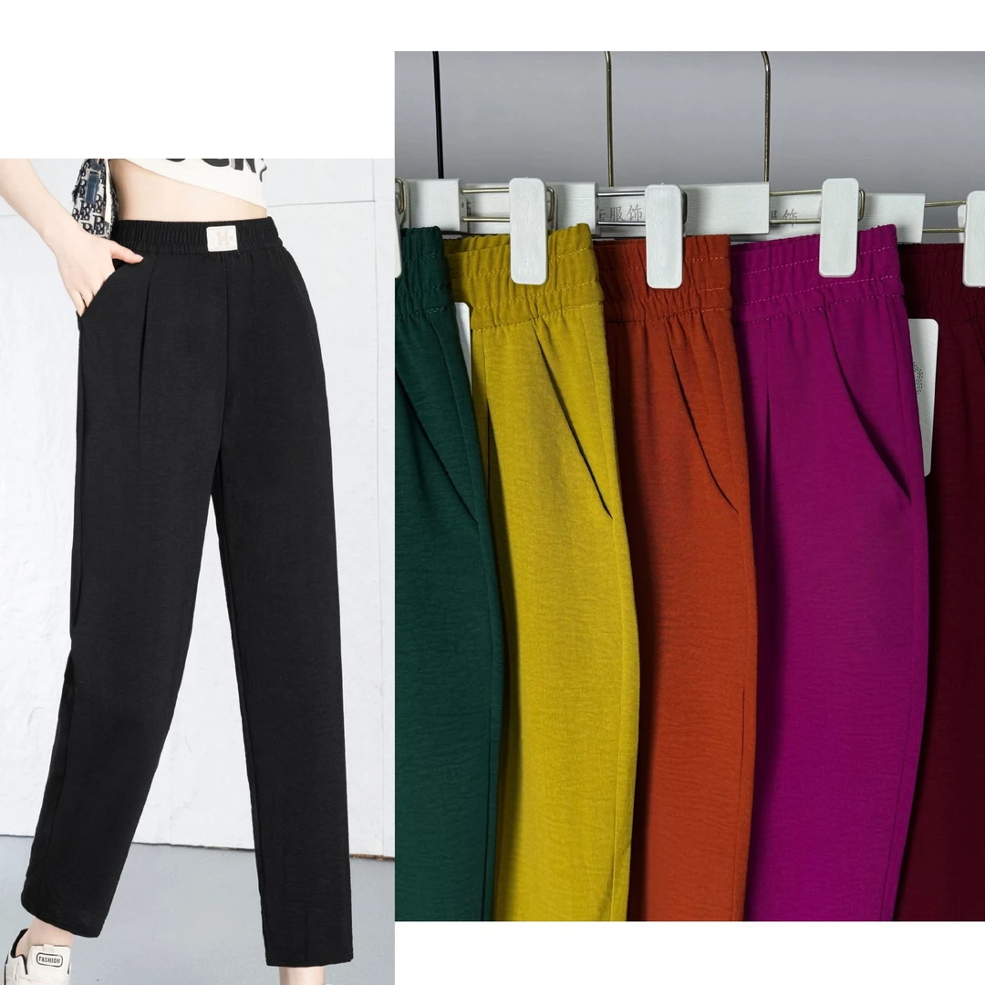 冰丝裤子夏季女裤中老年裤百搭休闲裤垂感女宽松裤女裤义乌工厂