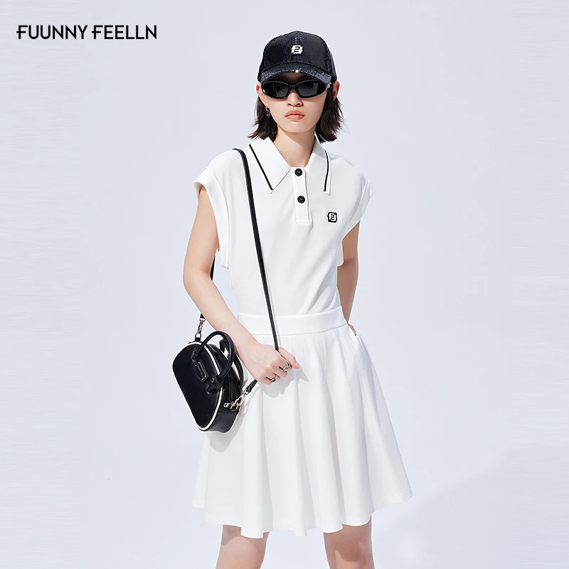 FF仿佛学院风连衣裙女无袖时尚百褶裙FF02061